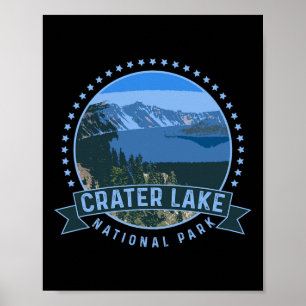 Póster Parque Nacional Crater Lake - Camping al aire libr