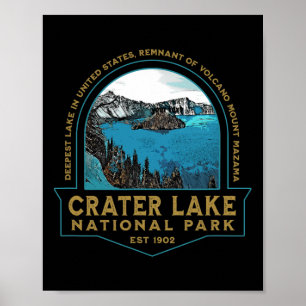 Póster Parque Nacional Crater Lake Oregon Monte Mazama Hi