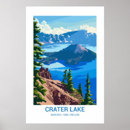 Póster Parque nacional Crater Lake Oregon USA