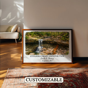 Póster Parque Nacional Cuyahoga Valley Acuarela Ohio
