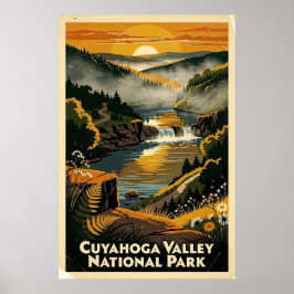 Póster Parque Nacional Cuyahoga Valley Retro