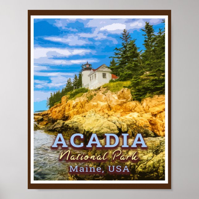 PÓSTER PARQUE NACIONAL DE ACADIA - MAINE USA - BAR HARBOR (Frente)
