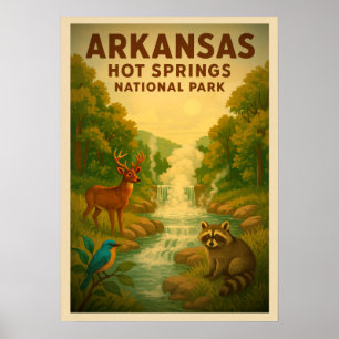 Póster Parque nacional de aguas termales de Arkansas V01