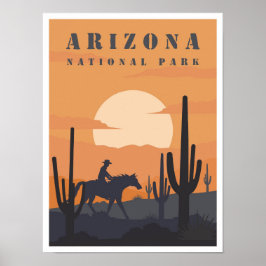 Póster Parque nacional de Arizona Ilustracion de Viajes V