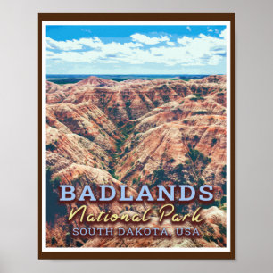PÓSTER PARQUE NACIONAL DE BADLANDS - DAKOTA DEL SUR EE.UU