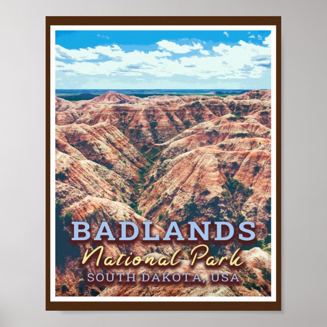 PÓSTER PARQUE NACIONAL DE BADLANDS - DAKOTA DEL SUR EE.UU (Frente)