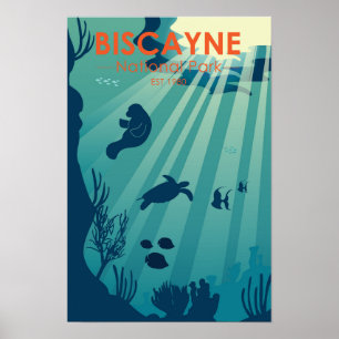 Póster Parque nacional de Biscaye Marítimo Submarino de F