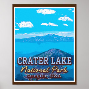 PÓSTER PARQUE NACIONAL DE CRATER LAKE - OREGON USA