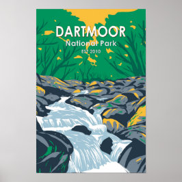 Póster Parque nacional de Dartmoor Becky Falls Inglaterra