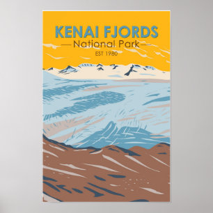 Póster Parque nacional de fiordos kenianos Harding Icefie