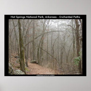 Póster Parque nacional de Hot Springs, AR - Senderos enca