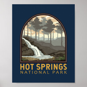 Póster Parque nacional de Hot Springs Emblem