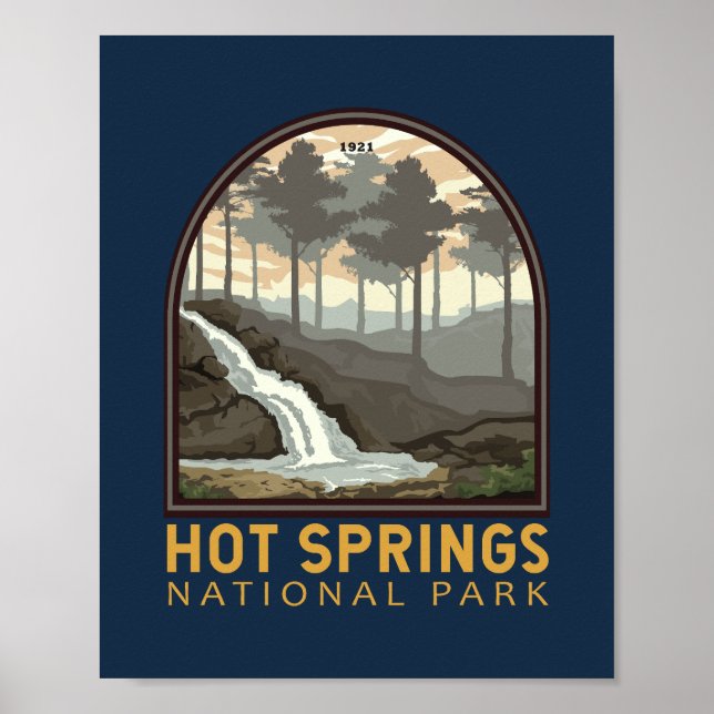 Póster Parque nacional de Hot Springs Emblem (Frente)