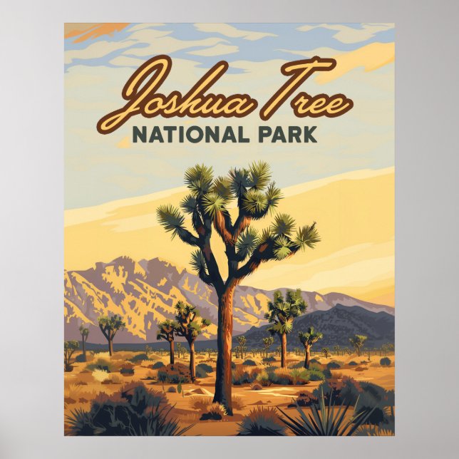 Póster Parque nacional de Joshua Tree, desierto de Califo (Frente)