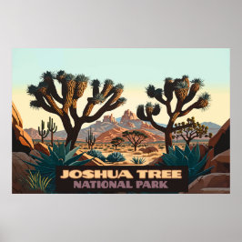 Póster Parque nacional de Joshua Tree, desierto de Califo