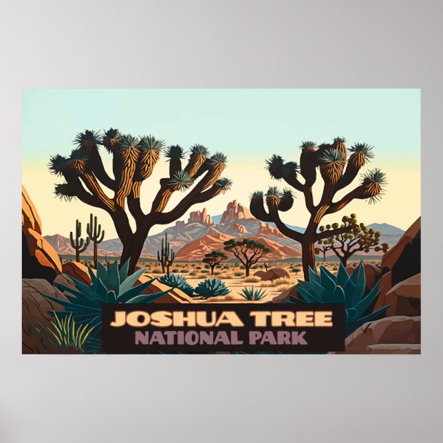 Póster Parque nacional de Joshua Tree, desierto de Califo (Frente)