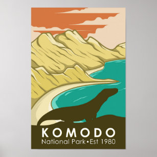 Póster Parque nacional de Komodo