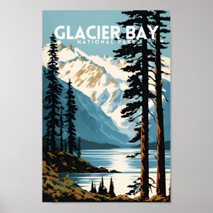 Póster Parque nacional de la Bahía del Glaciar