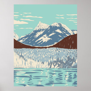 Póster Parque nacional de la Bahía del Glaciar
