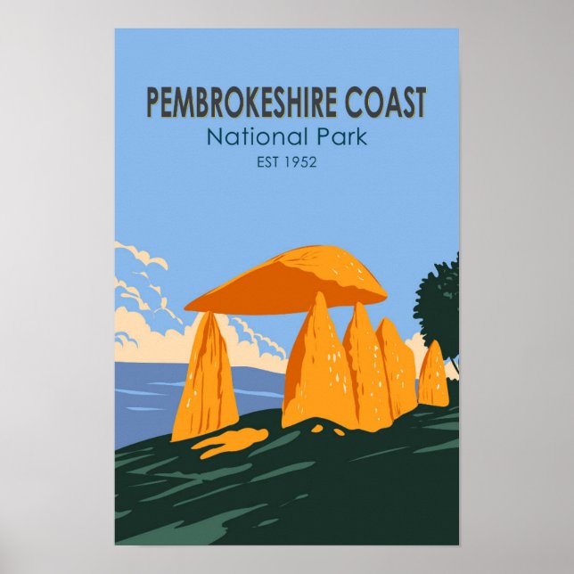 Póster Parque Nacional de la Costa de Pembrokeshire Pentr (Frente)
