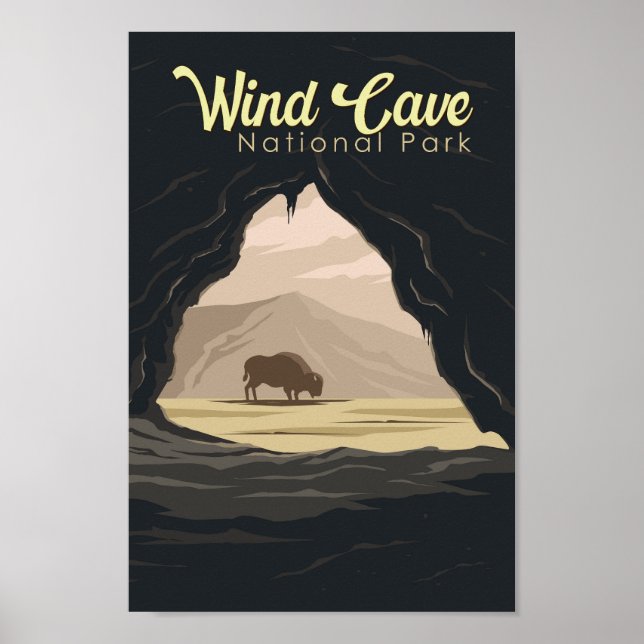 Póster Parque nacional de la Cueva del Viento Ilustracion (Frente)