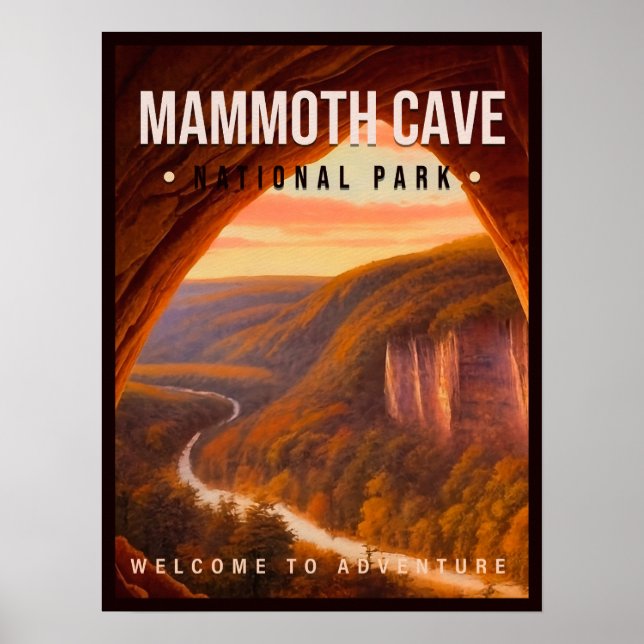 Póster Parque nacional de la Cueva Mammoth (Frente)