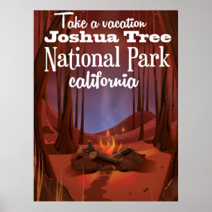 Póster Parque nacional de la yuca, viaje de California
