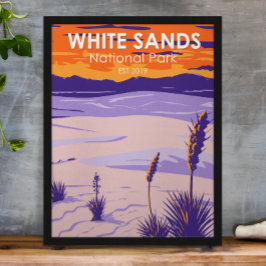 Póster Parque nacional de las Arenas Blancas Nuevo México