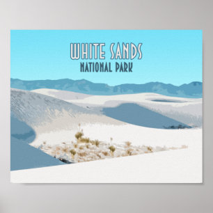Póster Parque nacional de las Arenas Blancas Nuevo México