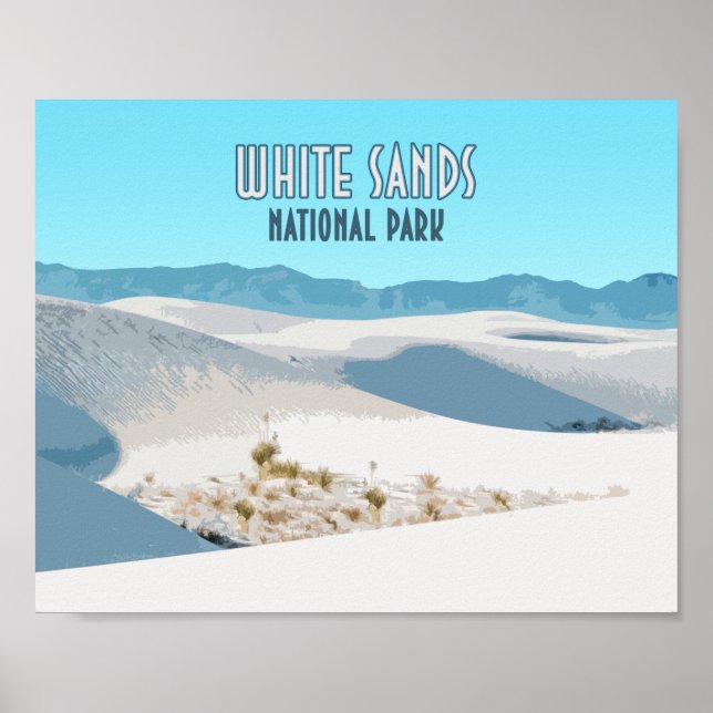Póster Parque nacional de las Arenas Blancas Nuevo México (Frente)