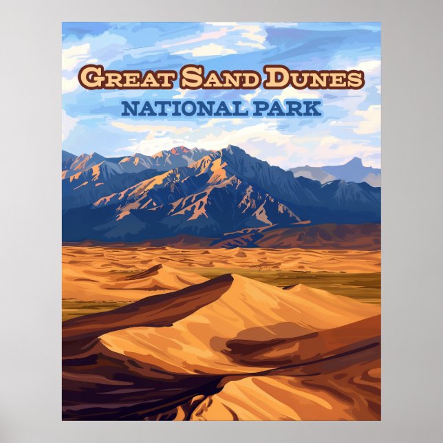 Póster Parque nacional de las Grandes Dunas de Arena Colo (Frente)