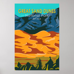 Póster Parque Nacional de las Grandes Dunas de Arena Colo