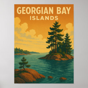 Póster Parque nacional de las Islas Bahías de Georgia
