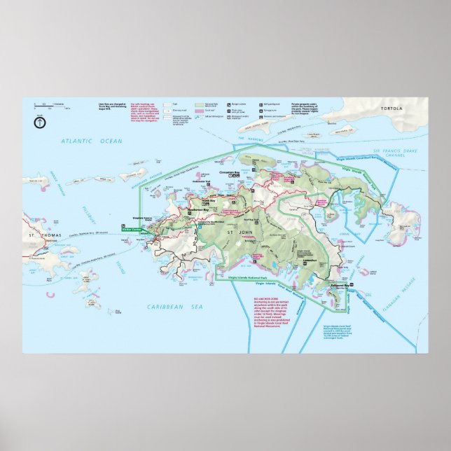 Póster Parque nacional de las Islas Vírgenes (Frente)