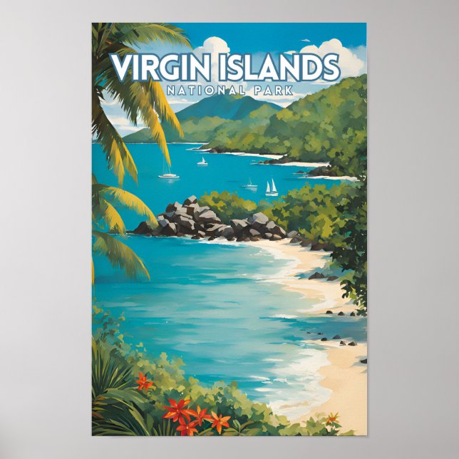 Póster Parque nacional de las Islas Vírgenes (Frente)