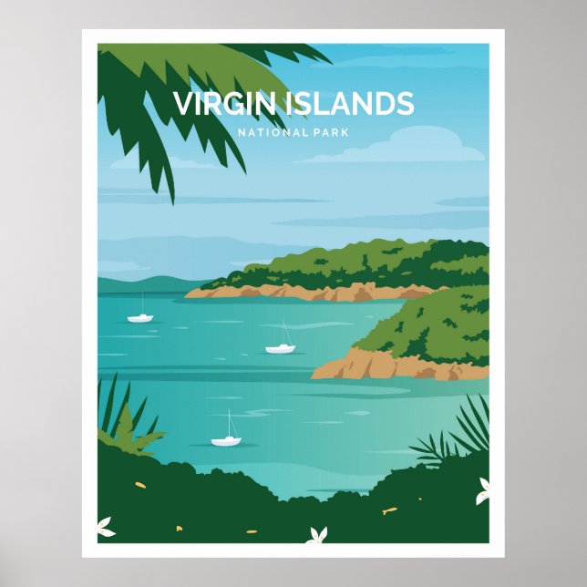 Póster Parque nacional de las Islas Vírgenes (Frente)