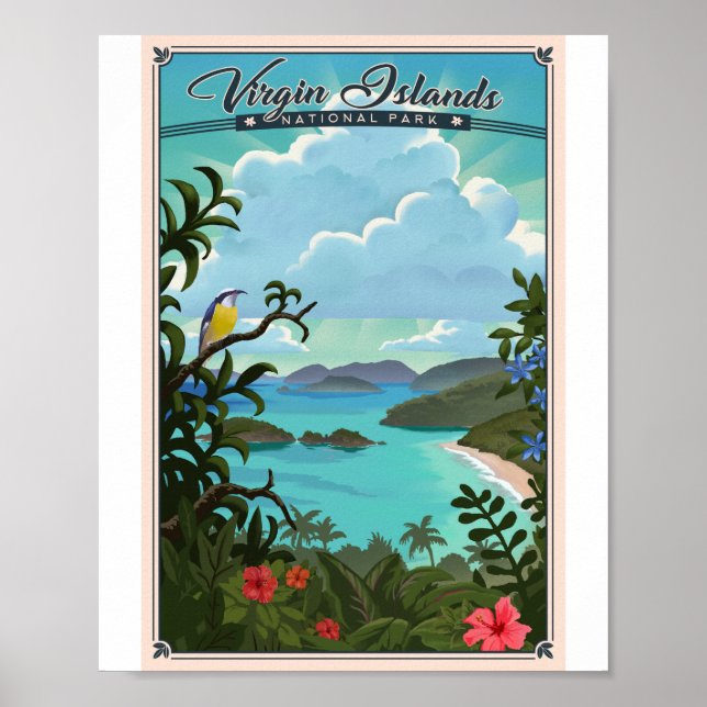 Póster Parque nacional de las Islas Vírgenes Poster de Ar (Frente)