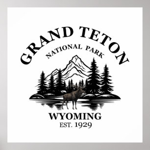 Póster Parque nacional de las montañas del Gran Tetón Wyo