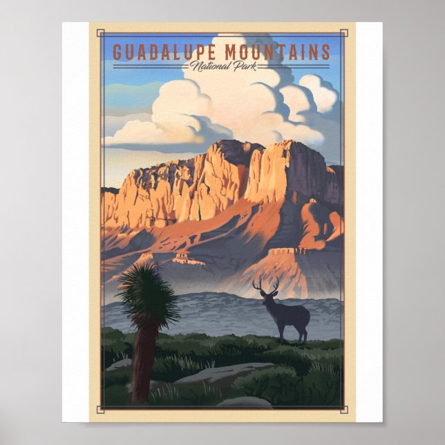 Póster Parque nacional de las montañas Guadalupe (Frente)