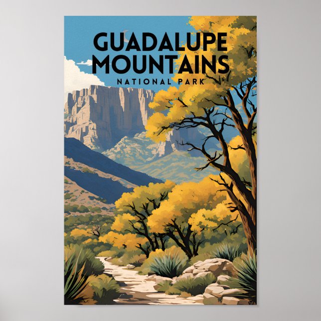 Póster Parque nacional de las Montañas Guadalupe (Frente)