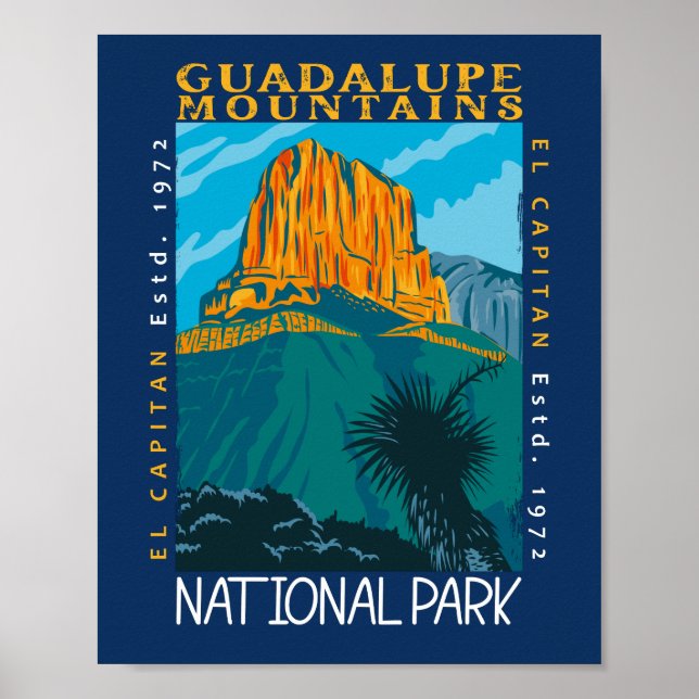 Póster Parque nacional de las Montañas Guadalupe en pelig (Frente)