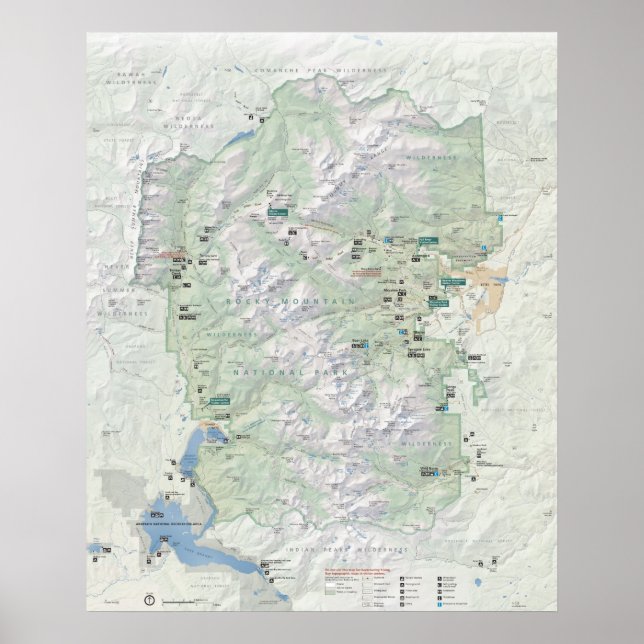 Póster Parque nacional de las Montañas Rocosas (Frente)