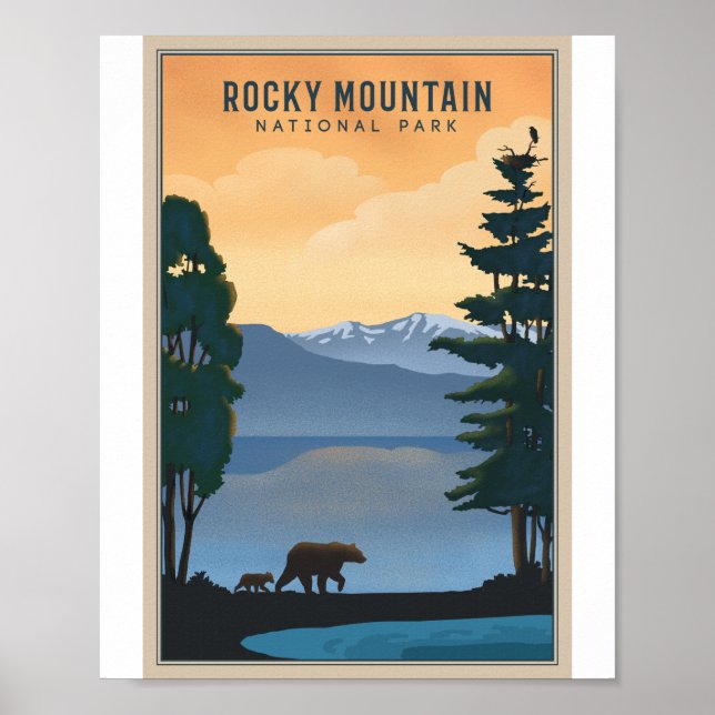 Póster Parque nacional de las Montañas Rocosas Poster de  (Frente)