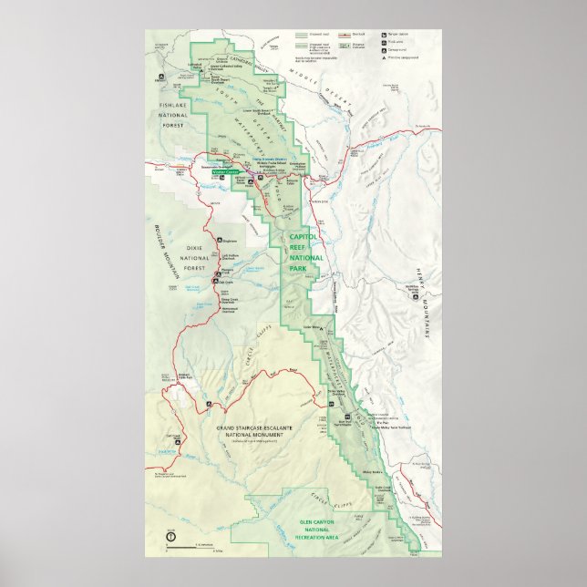 Póster Parque nacional de los arrecifes del Capitolio (Frente)