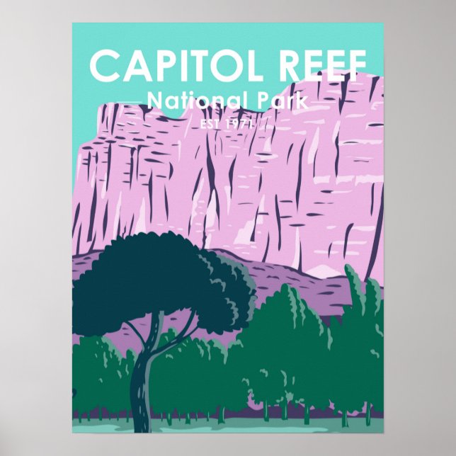 Póster Parque nacional de los arrecifes del Capitolio Uta (Frente)