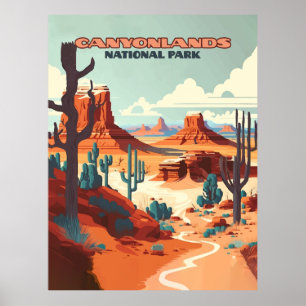 Póster Parque nacional de los Cañones Montañas del Desier