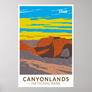 Póster Parque nacional de los Cañonlands Moab Viaje de ar