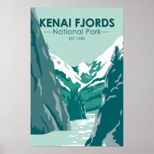Póster Parque nacional de los fiordos de Kenia