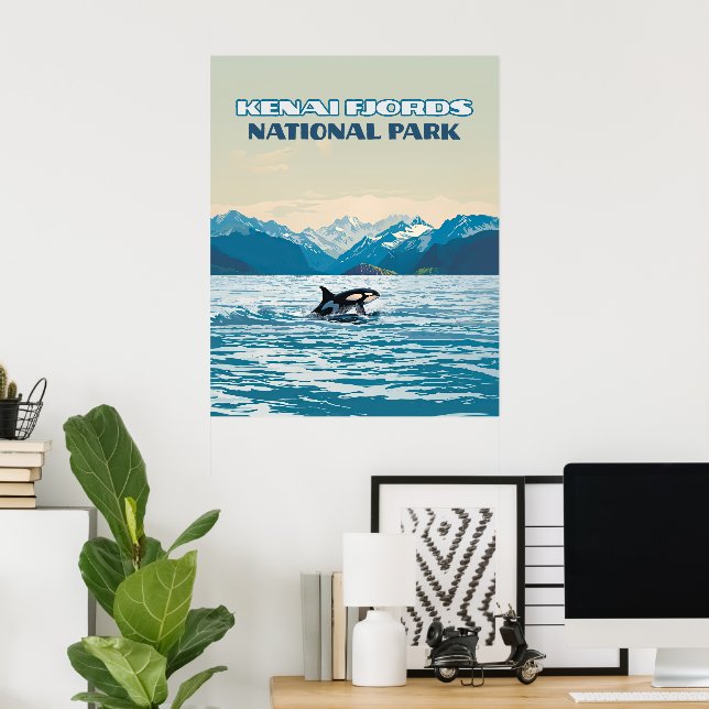 Póster Parque nacional de los fiordos de Kenia (Oficina en casa)