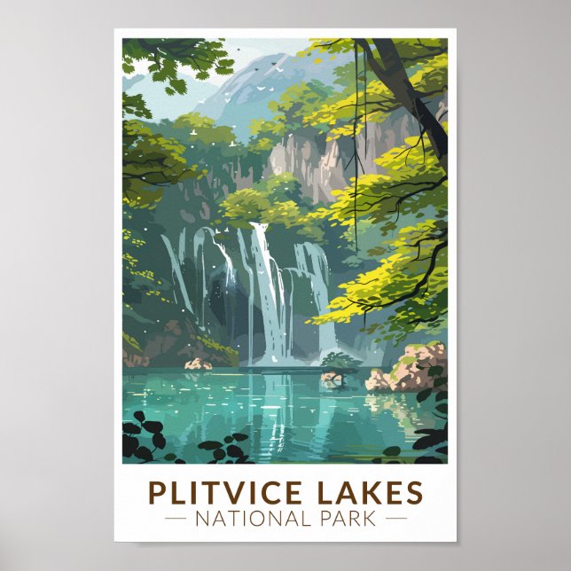 Póster Parque nacional de los lagos de Plitvice Viaje de  (Frente)
